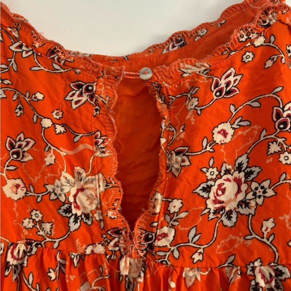 Urbana Outfitters Orange Floral Baby Doll Dress - Picture 4 of 13